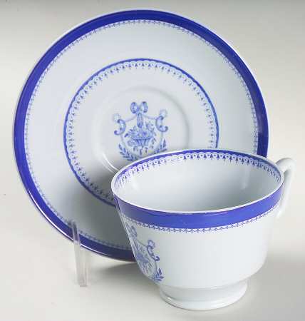 Newburyport Blue (No Gold Trim) London Shape Footed Cup & Saucer Set