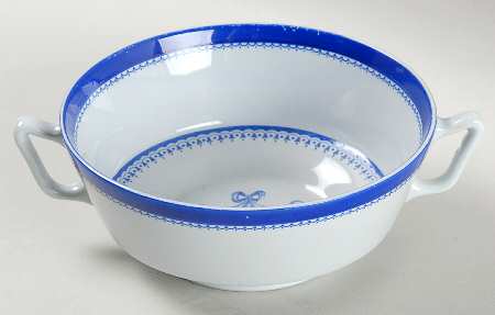 Newburyport Blue (No Gold Trim) Footed Cream Soup Bowl