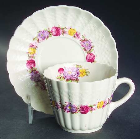 Rose Briar Flat Cup & Saucer Set by Spode