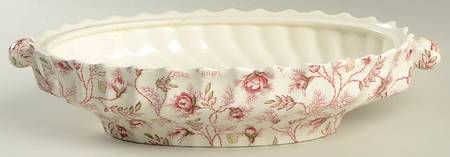 Rosebud Chintz (2-8401, Pink Vine) Oval Vegetable No Lid