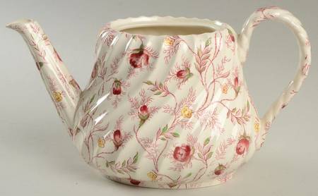 Rosebud Chintz (2-8401, Pink Vine) Small Teapot No Lid