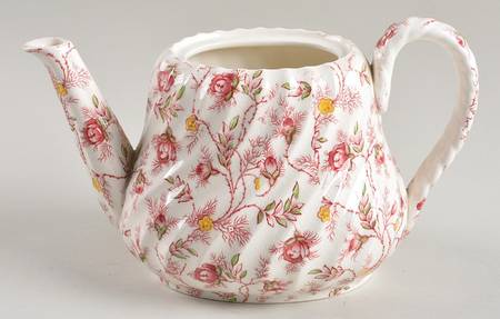 Rosebud Chintz (2-8401, Pink Vine) Teapot No Lid