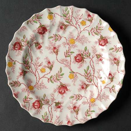 Rosebud Chintz (2-8401, Pink Vine) Dessert/Pie Plate