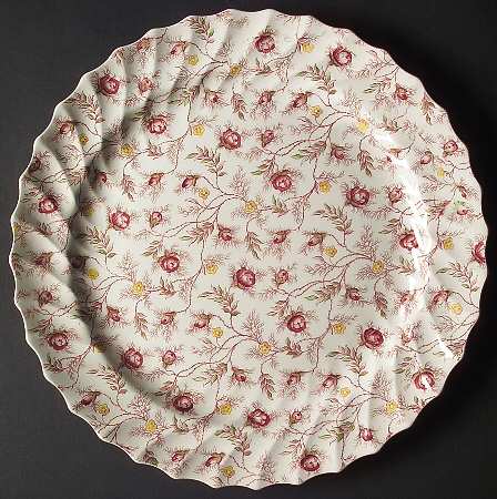 Rosebud Chintz (2-8401, Pink Vine) 13" Chop Plate (Round Platter)