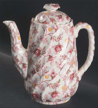 Rosebud Chintz (2-8401, Pink Vine) Coffee Pot & Lid