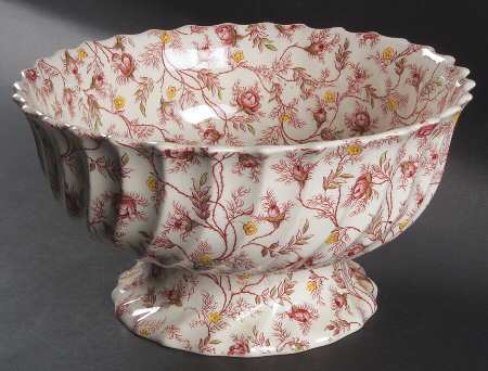 Rosebud Chintz (2-8401, Pink Vine) Large Fruit Bowl