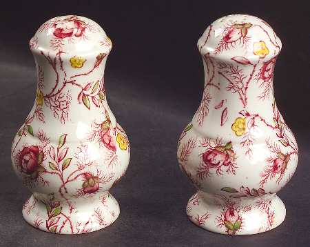 Rosebud Chintz (2-8401, Pink Vine) Salt & Pepper Set