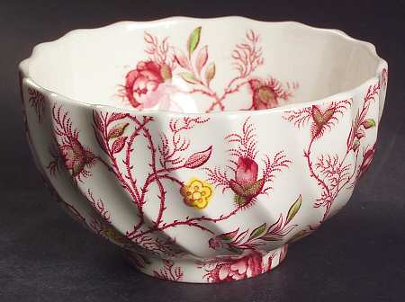 Rosebud Chintz (2-8401, Pink Vine) Mini Open Sugar Bowl