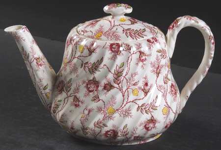 Rosebud Chintz (2-8401, Pink Vine) Teapot & Lid