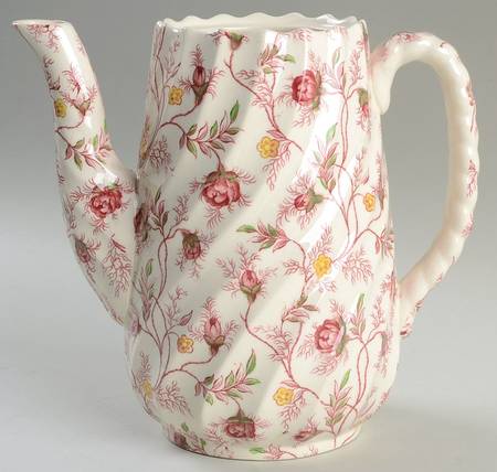 Rosebud Chintz (2-8401, Pink Vine) Coffee Pot No Lid