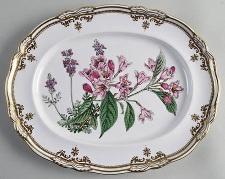 Stafford Flowers 12" Oval Serving Platter