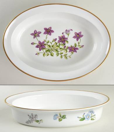 Stafford Flowers 11" Oven-To-Table Oval Baker by Spode