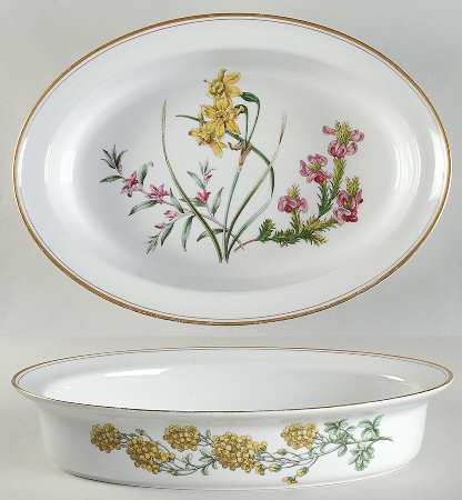 Stafford Flowers 11" Oven-To-Table Oval Baker