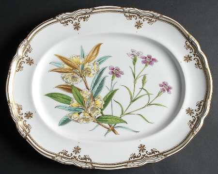 Stafford Flowers 14" Oval Serving Platter
