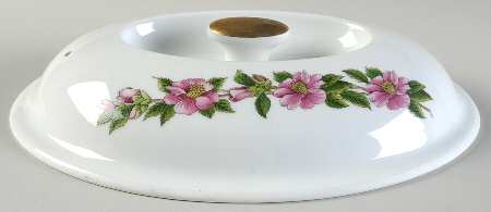 Stafford Flowers Lid for 2.5 Quart Oval Covered Casserole