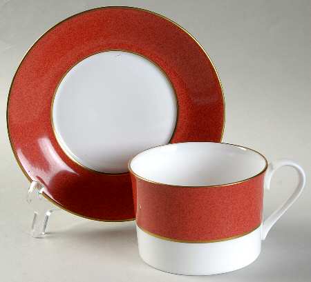 Sutton Terra Cotta Flat Cup & Saucer Set