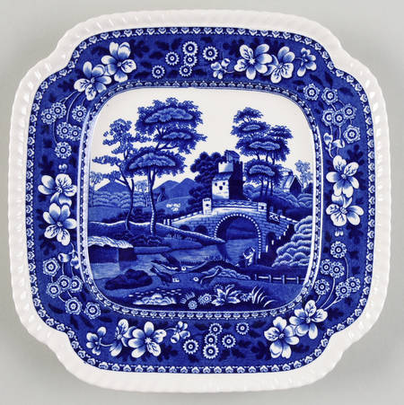 Tower Blue (Newer Backstamp) Square Salad Plate