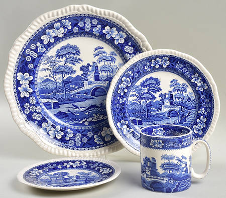 Tower Blue (Newer Backstamp) 4 Piece Place Setting