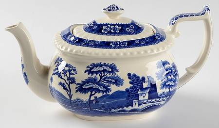 Tower Blue (Newer Backstamp) Teapot & Lid