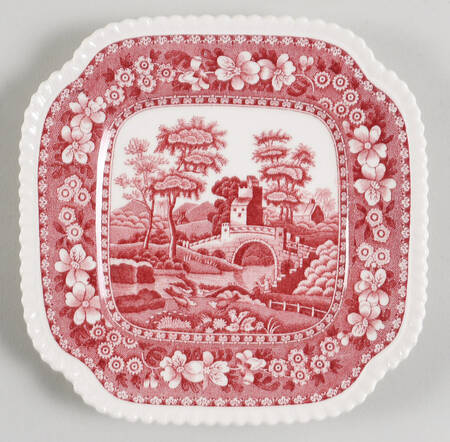 Tower Pink (Older Backstamp) Square Bread & Butter Plate