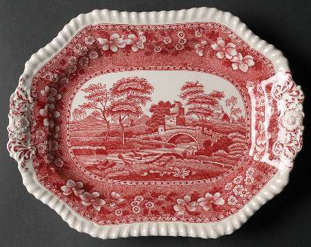 Tower Pink (Older Backstamp) Underplate for Sauce Boat by Spode