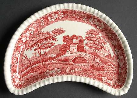 Tower Pink (Older Backstamp) Crescent Salad Plate by Spode