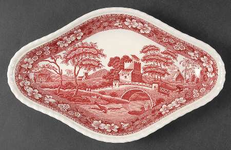 Tower Pink (Older Backstamp) Pickle Dish by Spode