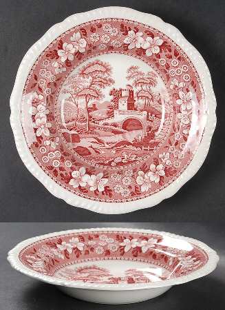 Tower Pink (Older Backstamp) Rim Soup Bowl