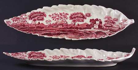 Tower Pink (Older Backstamp) 15" Leaf Dish by Spode