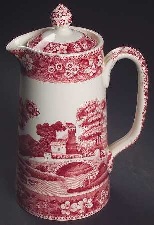 Tower Pink (Older Backstamp) Hot Water Jug & Lid by Spode