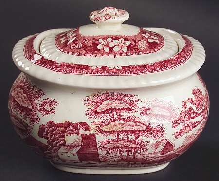 Tower Pink (Older Backstamp) Sugar Bowl & Lid by Spode