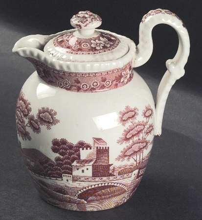 Tower Pink (Older Backstamp) Large Syrup with Lid by Spode