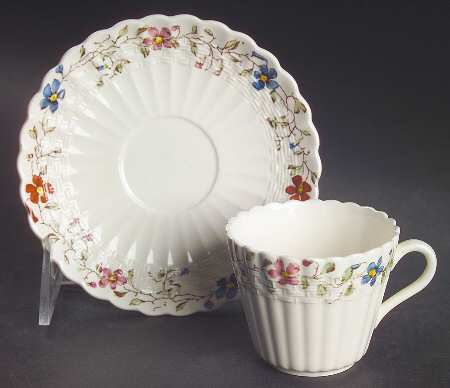 Wicker Dale Flat Demitasse Cup & Saucer Set by Spode