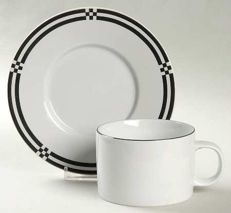 Checkpoint Flat Cup & Saucer Set