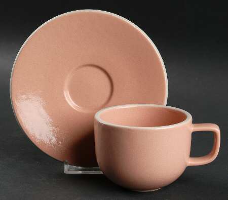 Colorstone Coral (Textured) Flat Cup & Saucer Set