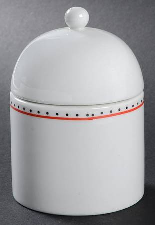 Swiss Dots Red Sugar Bowl & Lid
