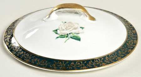 Chantilly Dark Green (Gold Filigree) Lid for Round Vegetable