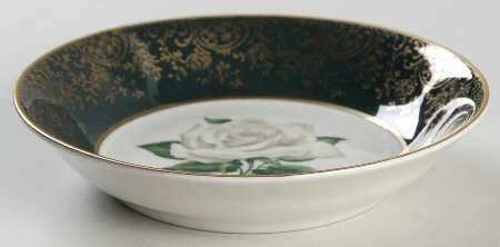 Chantilly Dark Green (Gold Filigree) Fruit/Dessert (Sauce) Bowl