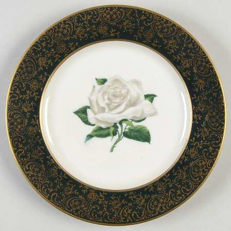 Chantilly Dark Green (Gold Filigree) Bread & Butter Plate