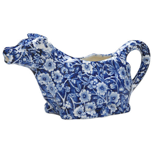 Calico Blue (Burleigh Stamp) Cow Creamer