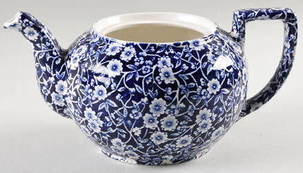 Calico Blue (Burleigh Stamp) Teapot No Lid
