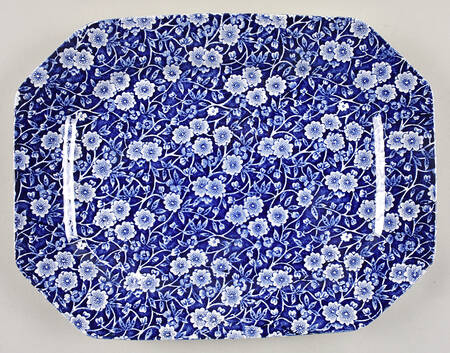 Calico Blue (Burleigh Stamp) 11" Oval Serving Platter