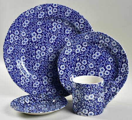 Calico Blue (Burleigh Stamp) 32 Piece Estate Set