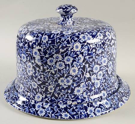 Calico Blue (Burleigh Stamp) Round Cheese Dish & Lid