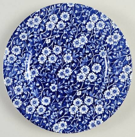 Calico Blue (Burleigh Stamp) Salad Plate