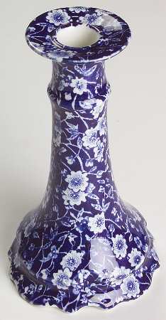 Calico Blue (Burleigh Stamp) 6" Candlestick