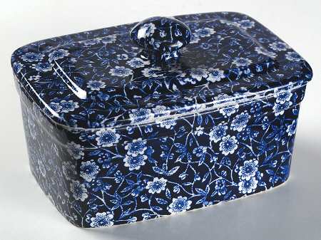 Calico Blue (Burleigh Stamp) Butter Box & Lid
