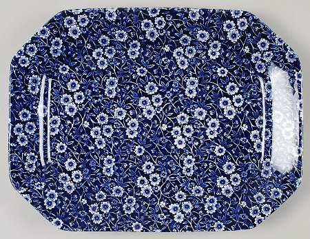 Calico Blue (Burleigh Stamp) 13" Oval Serving Platter