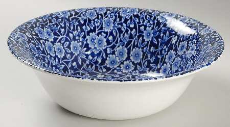 Calico Blue (Burleigh Stamp) 8" Round Vegetable Bowl