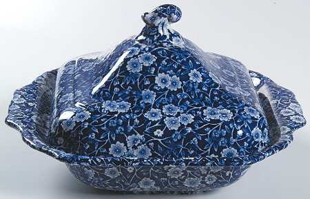 Calico Blue (Burleigh Stamp) Square Covered Vegetable